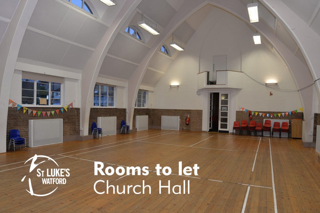 St Lukes Church Watford, Herts rooms to let, Church Hall