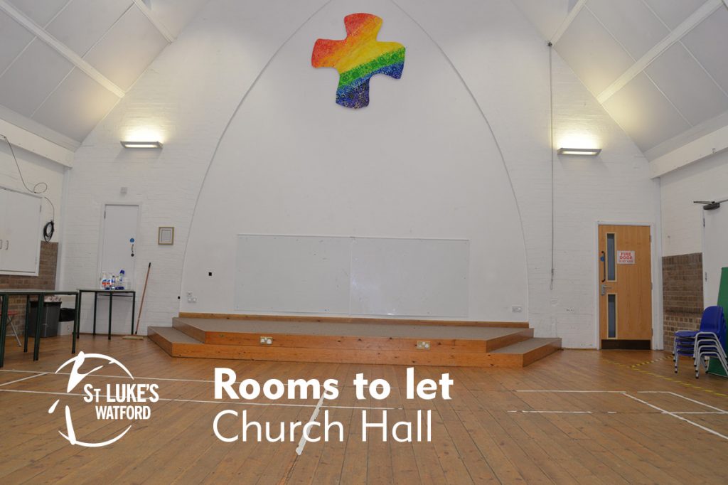 St Lukes Church Watford, Herts rooms to let, Church Hall