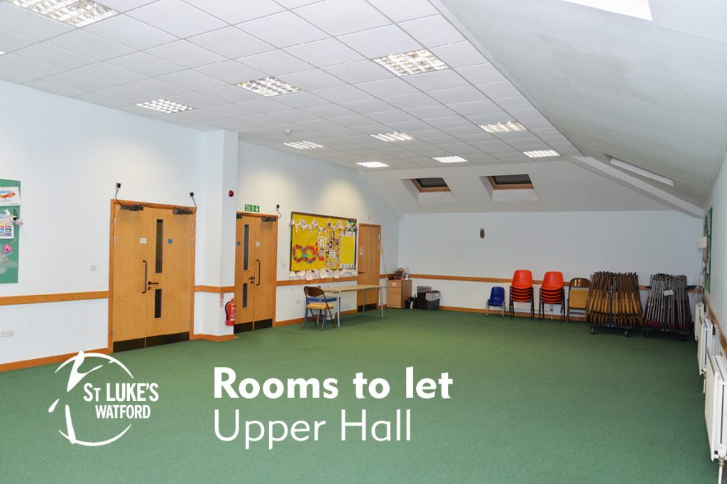 St Lukes Church Watford, Herts rooms to let, Upper Hall