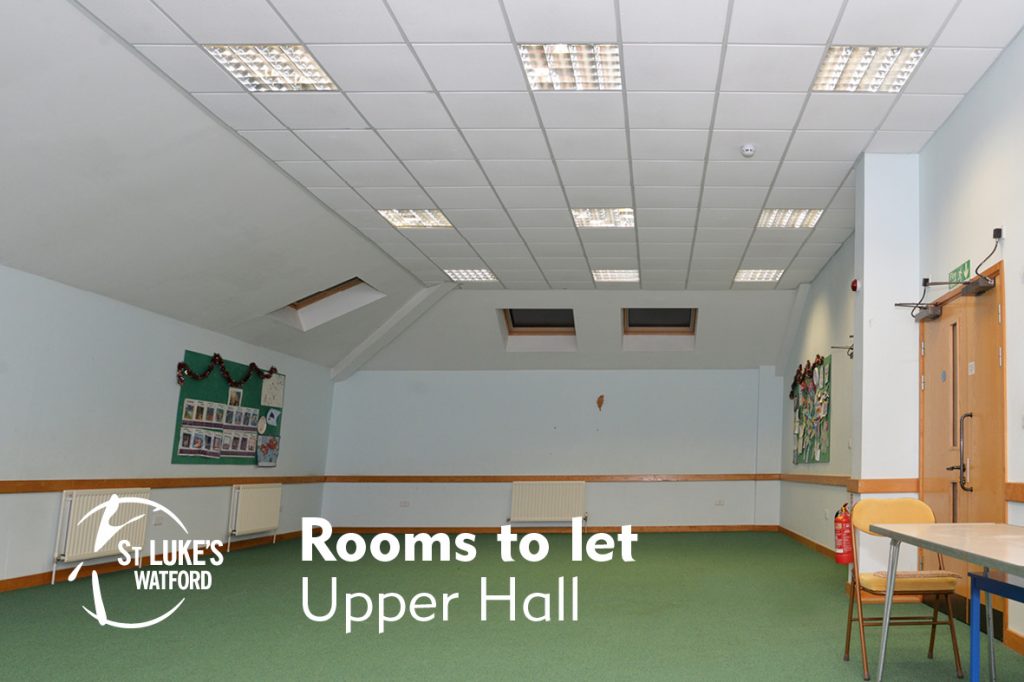 St Lukes Church Watford, Herts rooms to let, Upper Hall