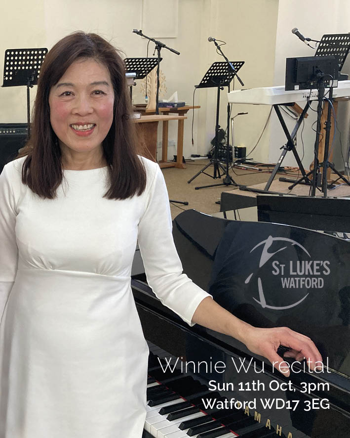 Winnie Wu piano recital at St Lukes Church Watford